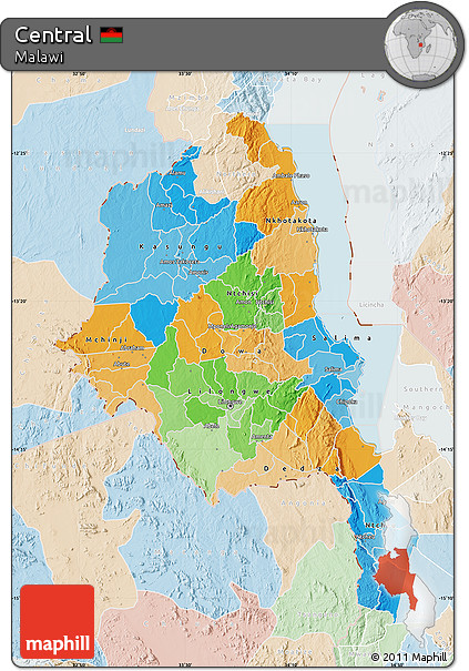 Political Map of Central, lighten
