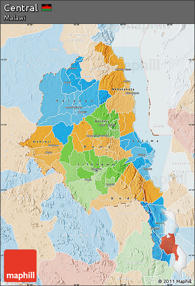 Political Map of Central, lighten