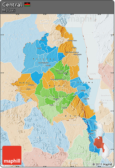 Political Map of Central, lighten