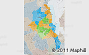 Political Map of Central, lighten, semi-desaturated