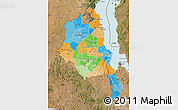 Political Map of Central, satellite outside