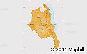 Political Shades Map of Central, cropped outside