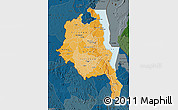 Political Shades Map of Central, darken