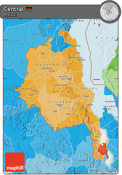 Political Shades Map of Central