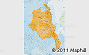 Political Shades Map of Central, lighten
