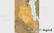 Political Shades Map of Central, satellite outside