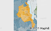Political Shades Map of Central, semi-desaturated