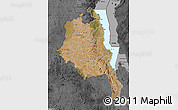 Satellite Map of Central, darken, desaturated
