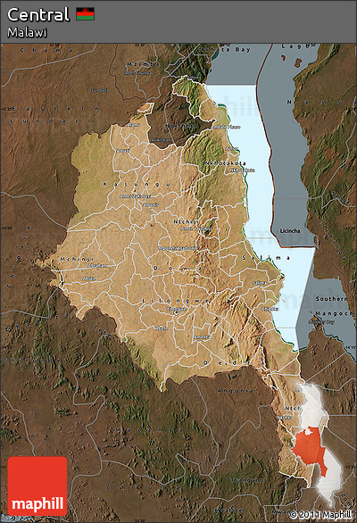 Satellite Map of Central, darken