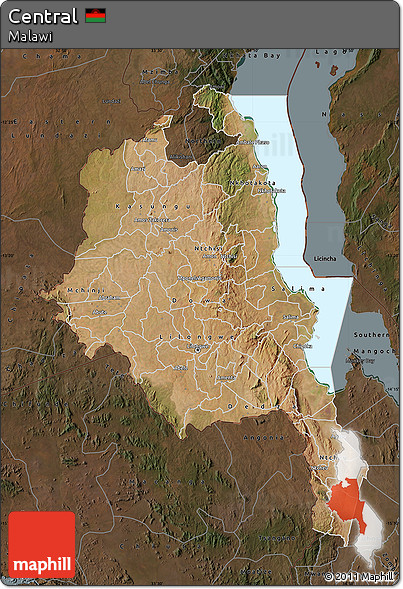 Satellite Map of Central, darken