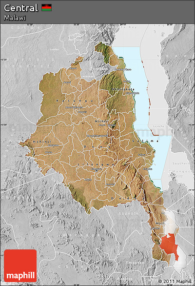 Satellite Map of Central, lighten, desaturated