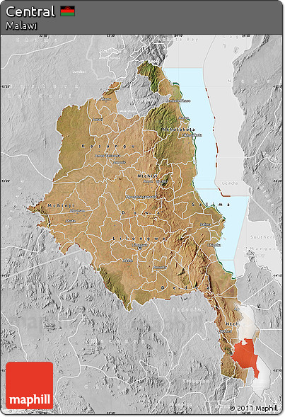 Satellite Map of Central, lighten, desaturated