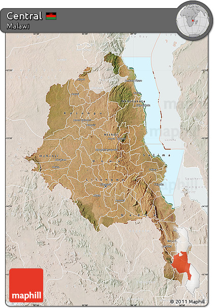 Satellite Map of Central, lighten