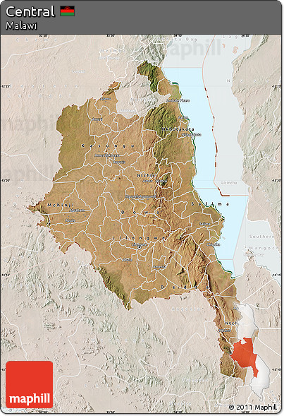 Satellite Map of Central, lighten