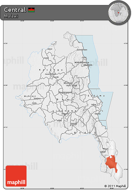 Silver Style Map of Central, single color outside