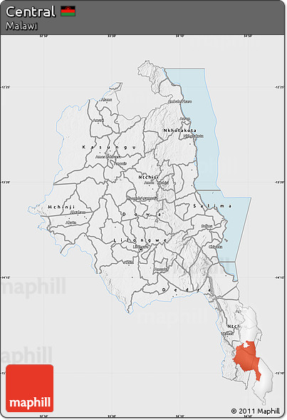 Silver Style Map of Central, single color outside