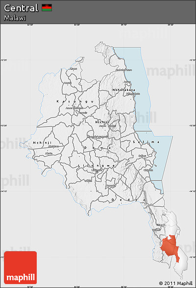 Silver Style Map of Central, single color outside