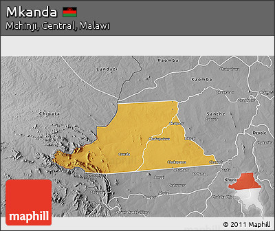 Physical 3D Map of Mkanda, desaturated