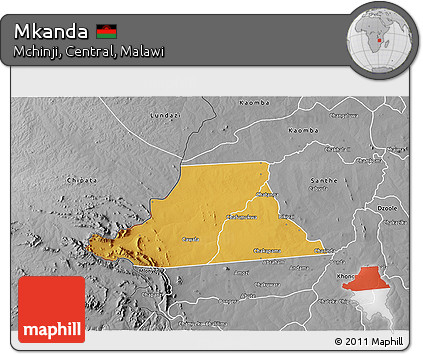 Physical 3D Map of Mkanda, desaturated