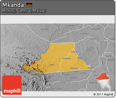 Physical 3D Map of Mkanda, desaturated
