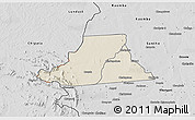 Shaded Relief 3D Map of Mkanda, desaturated