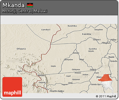 Shaded Relief 3D Map of Mkanda