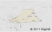 Shaded Relief 3D Map of Mkanda, lighten, desaturated