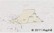 Shaded Relief 3D Map of Mkanda, lighten, semi-desaturated
