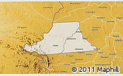 Shaded Relief 3D Map of Mkanda, physical outside