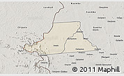 Shaded Relief 3D Map of Mkanda, semi-desaturated