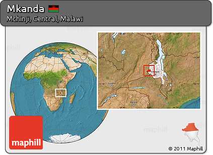 Satellite Location Map of Mkanda, highlighted grandparent region