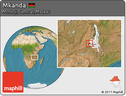 Satellite Location Map of Mkanda, highlighted grandparent region