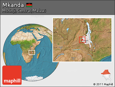 Satellite Location Map of Mkanda, highlighted grandparent region