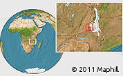 Satellite Location Map of Mkanda, highlighted parent region, highlighted grandparent region
