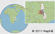 Savanna Style Location Map of Mkanda, highlighted country, highlighted grandparent region