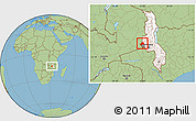 Savanna Style Location Map of Mkanda, highlighted country, highlighted parent region
