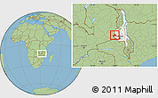 Savanna Style Location Map of Mkanda, highlighted grandparent region