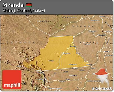 Physical Map of Mkanda, satellite outside