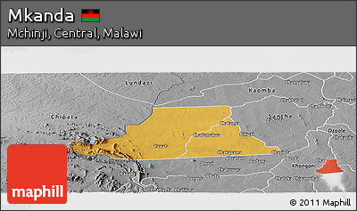 Physical Panoramic Map of Mkanda, desaturated