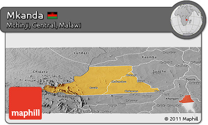 Physical Panoramic Map of Mkanda, desaturated