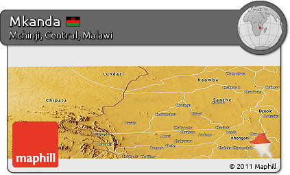 Physical Panoramic Map of Mkanda
