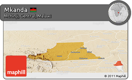 Physical Panoramic Map of Mkanda, lighten