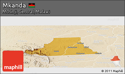 Physical Panoramic Map of Mkanda, lighten