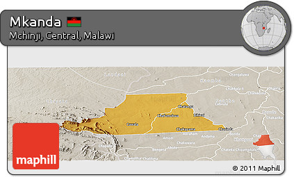 Physical Panoramic Map of Mkanda, lighten, semi-desaturated