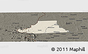 Shaded Relief Panoramic Map of Mkanda, darken
