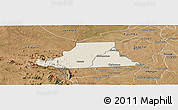Shaded Relief Panoramic Map of Mkanda, satellite outside