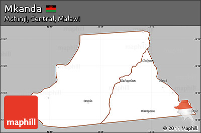Gray Simple Map of Mkanda, cropped outside