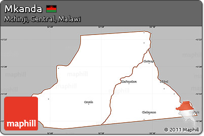 Gray Simple Map of Mkanda, cropped outside