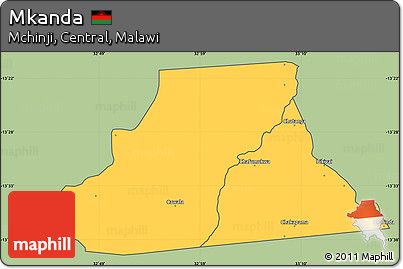 Savanna Style Simple Map of Mkanda, cropped outside