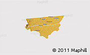 Physical 3D Map of Zulu, cropped outside